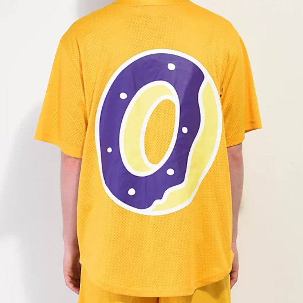 ODD FUTURE X LAKERS YELLOW BASEBALL JERSEY LARGE
